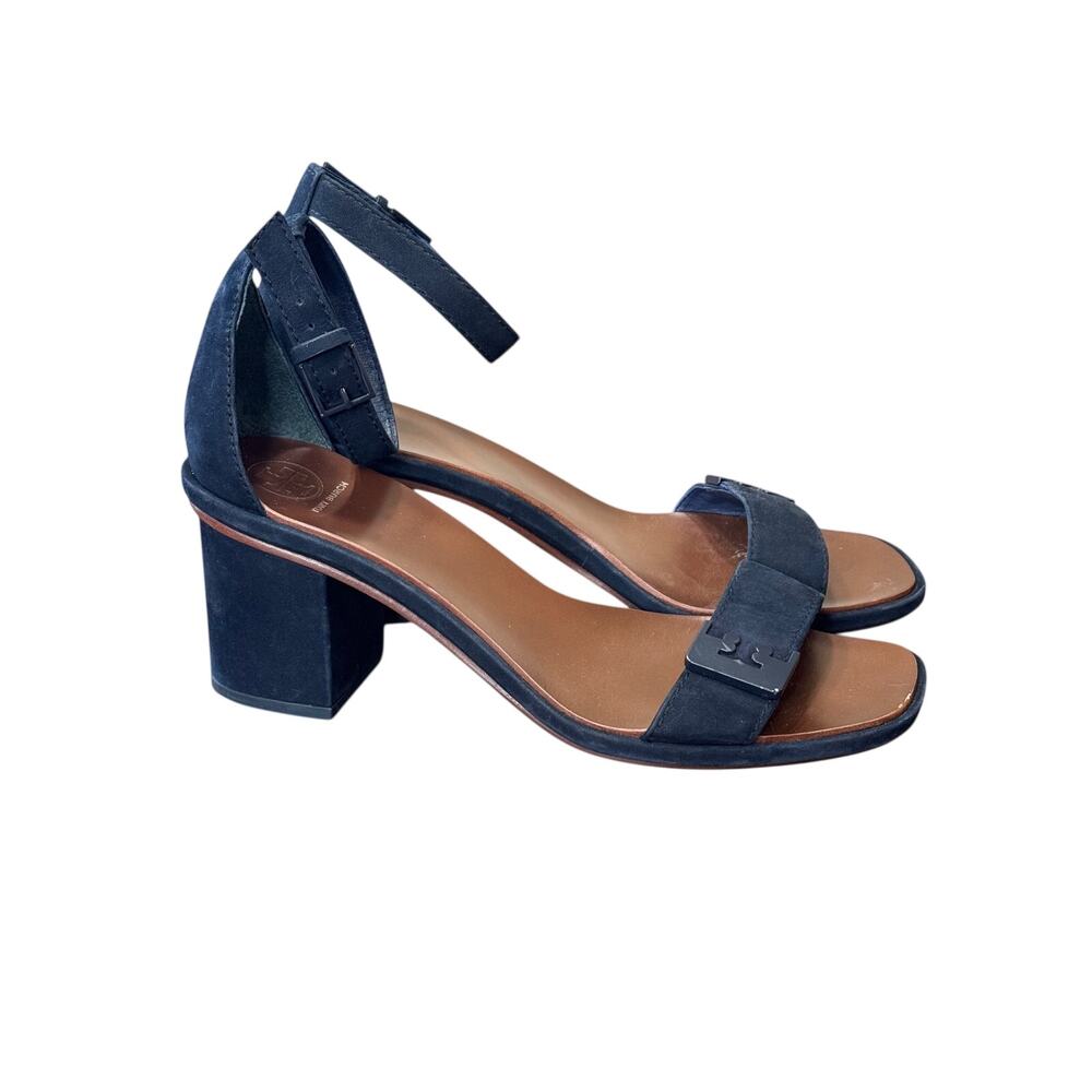 Tory Burch Women's Navy Gabrielle Block Heel Sandal Size 9